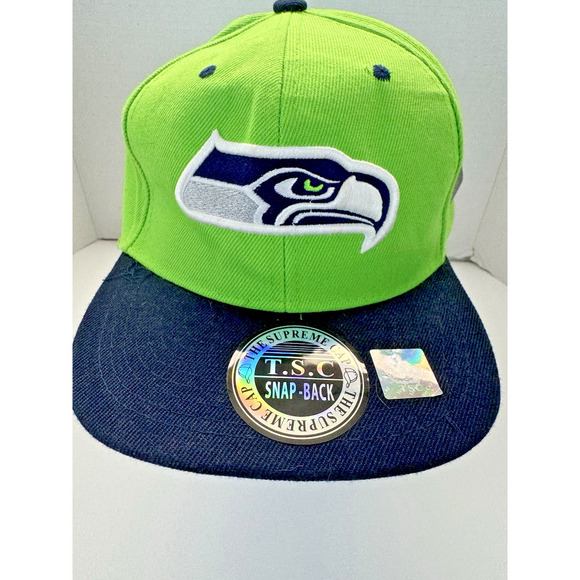 NFL Seattle Seahawks Supreme Cap Lime Green Snap-Back Hat‎ NEW WITH TAGS!!! - Picture 1 of 7